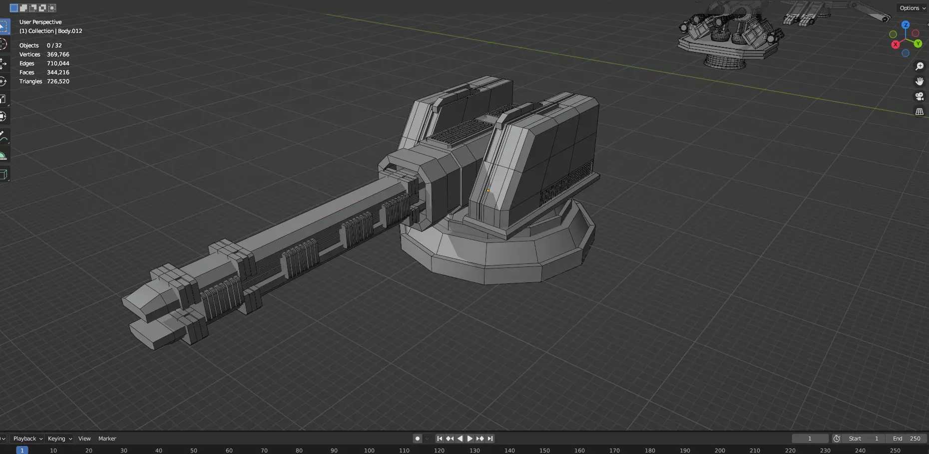 Turret and AA Gun Defense Pack - 4 - 25 Props - Untextured 3D model_40