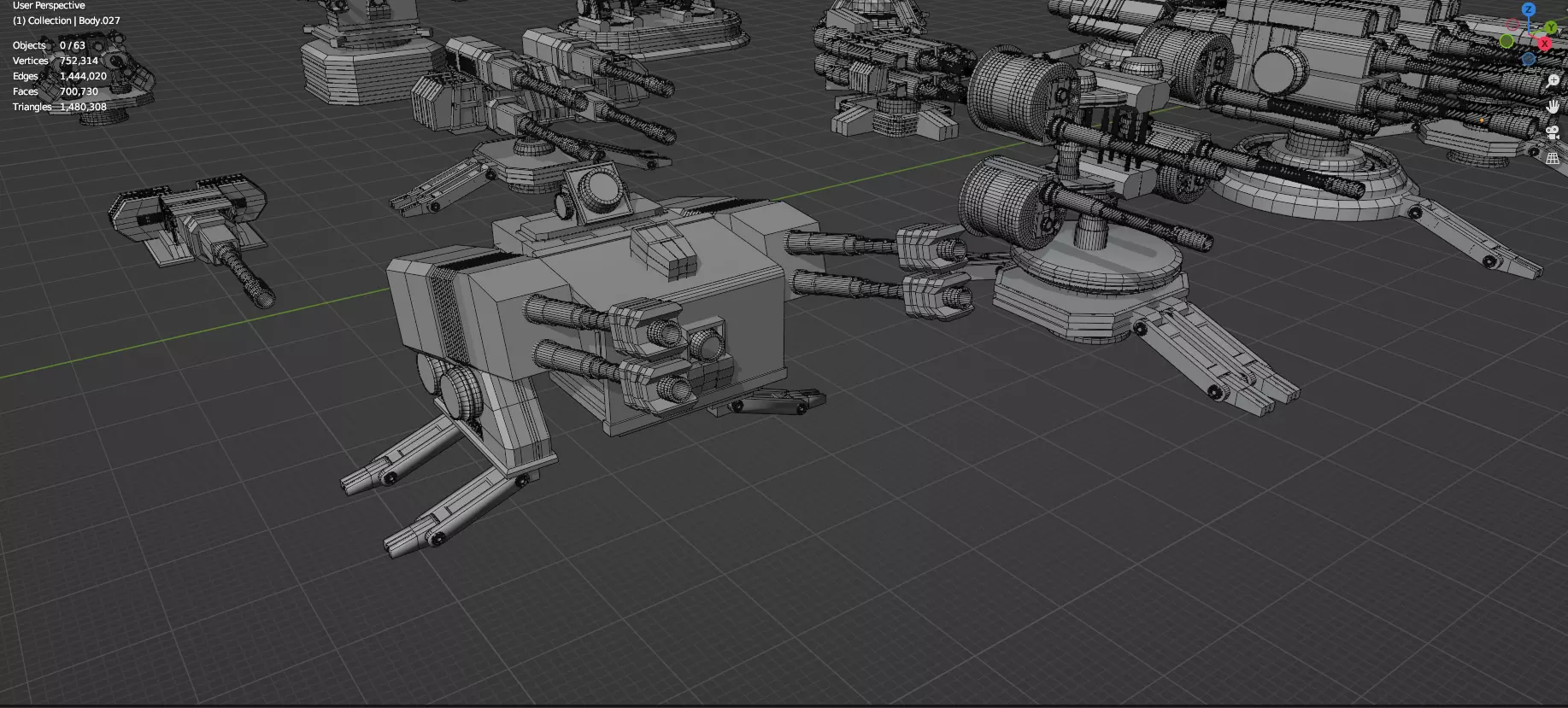 Turret and AA Gun Defense Pack - 7 - 40 Props - Untextured 3D model_62