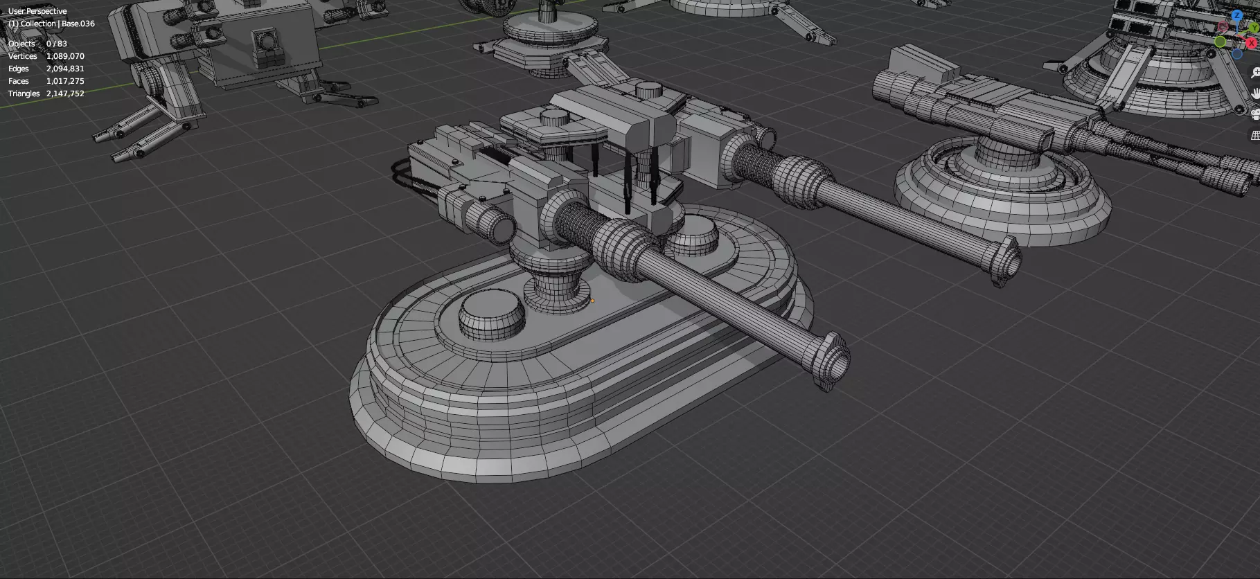 Turret and AA Gun Defense Pack - 7 - 40 Props - Untextured 3D model_58