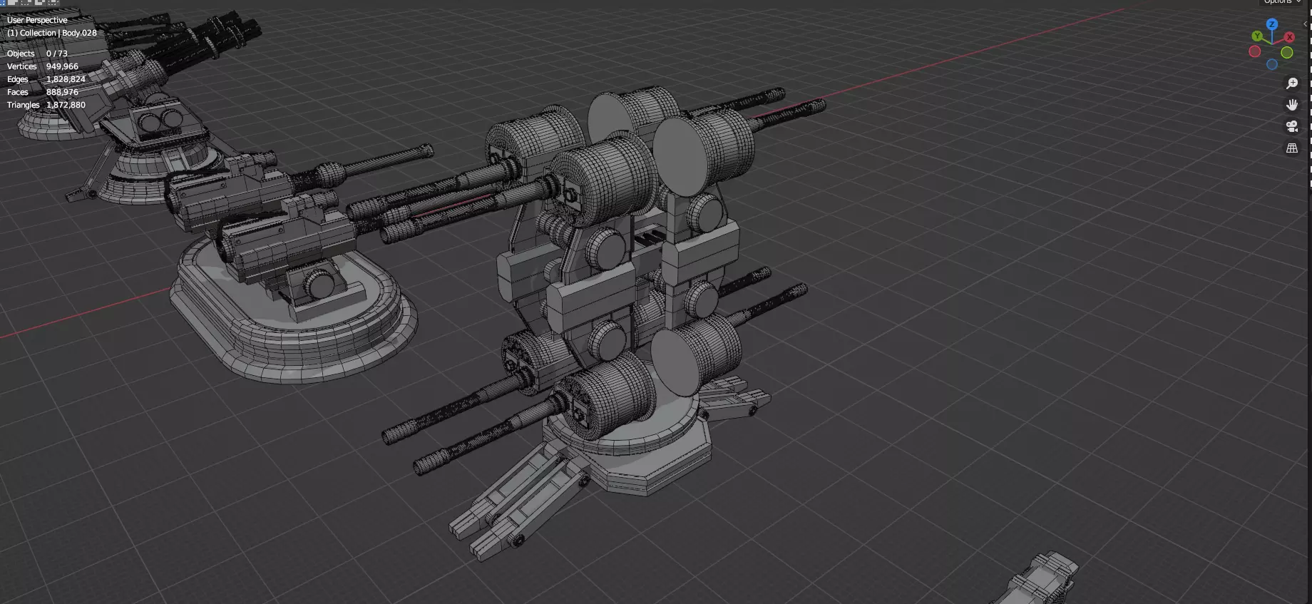 Turret and AA Gun Defense Pack - 7 - 40 Props - Untextured 3D model_63