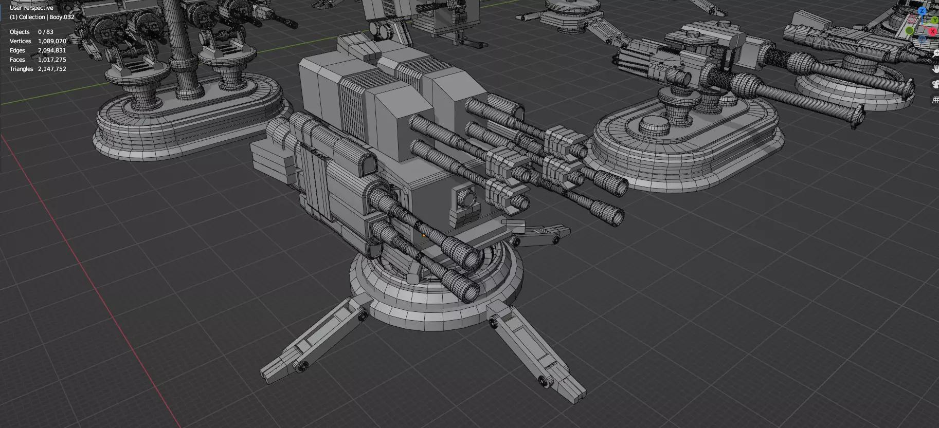 Turret and AA Gun Defense Pack - 7 - 40 Props - Untextured 3D model_50