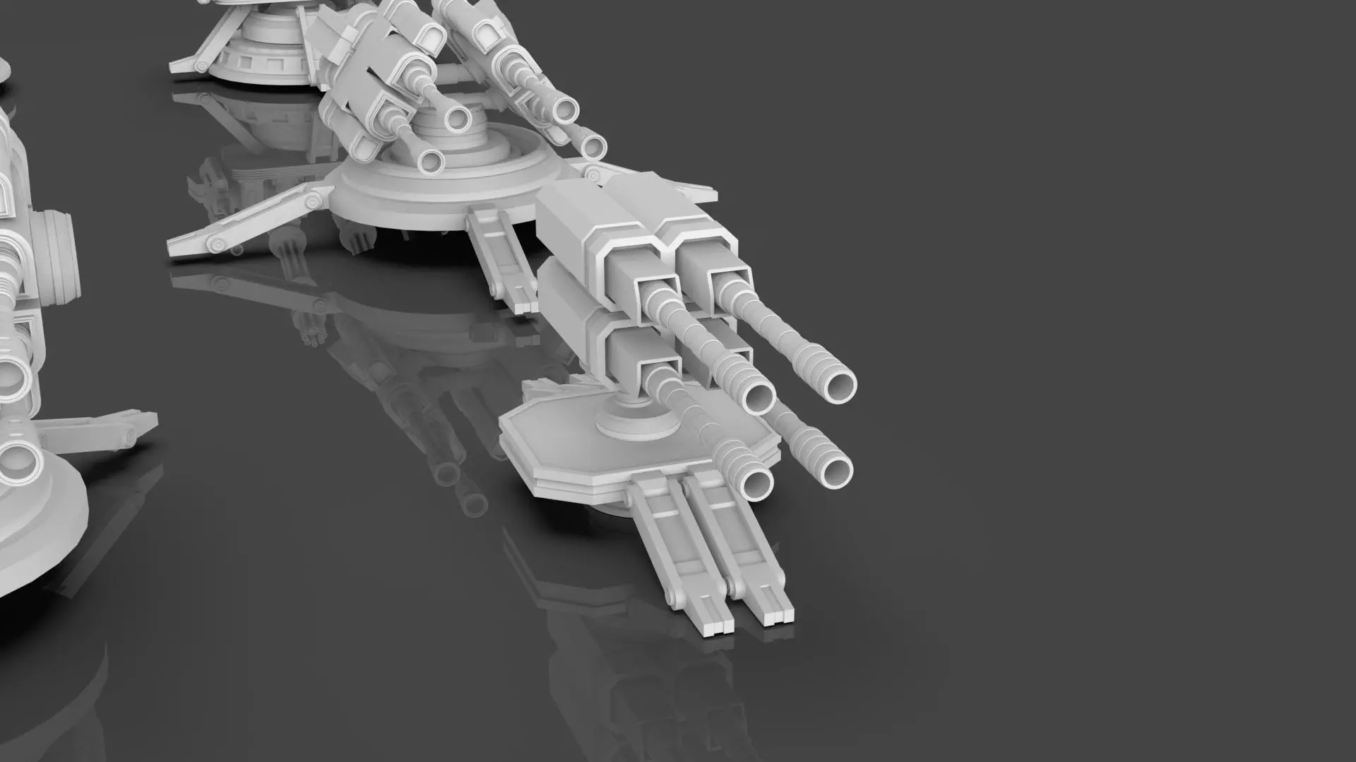 Turret and AA Gun Defense Pack - 7 - 40 Props - Untextured 3D model_32