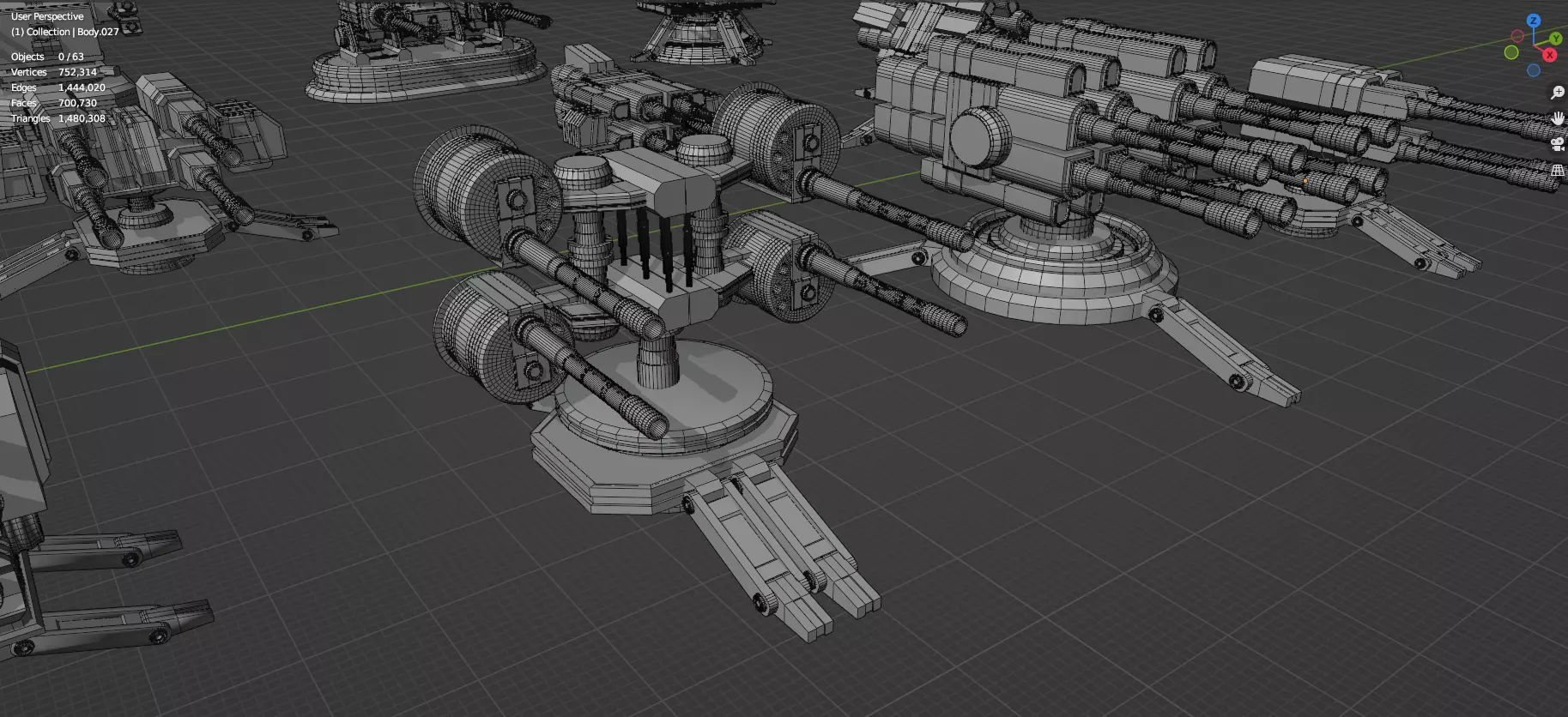 Turret and AA Gun Defense Pack - 7 - 40 Props - Untextured 3D model_51