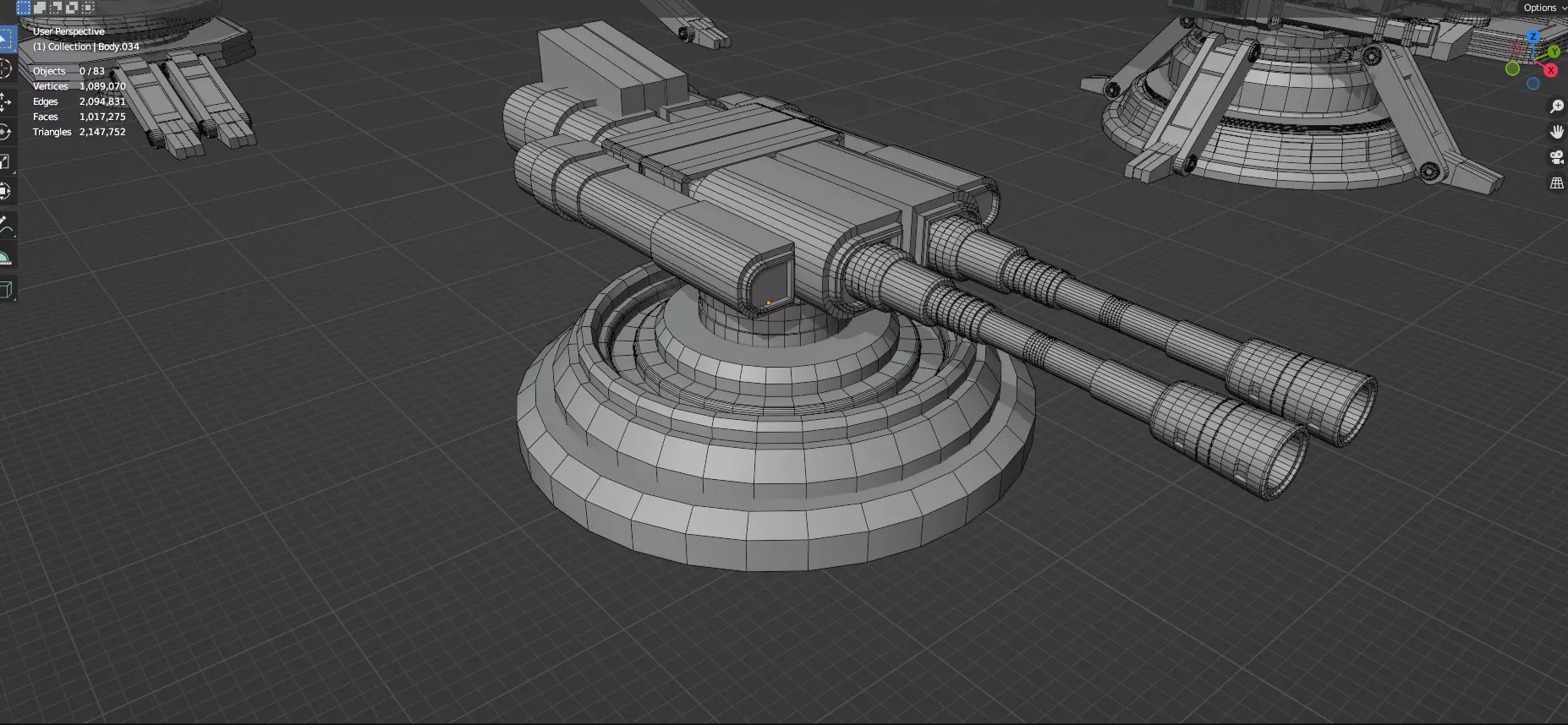 Turret and AA Gun Defense Pack - 7 - 40 Props - Untextured 3D model_47