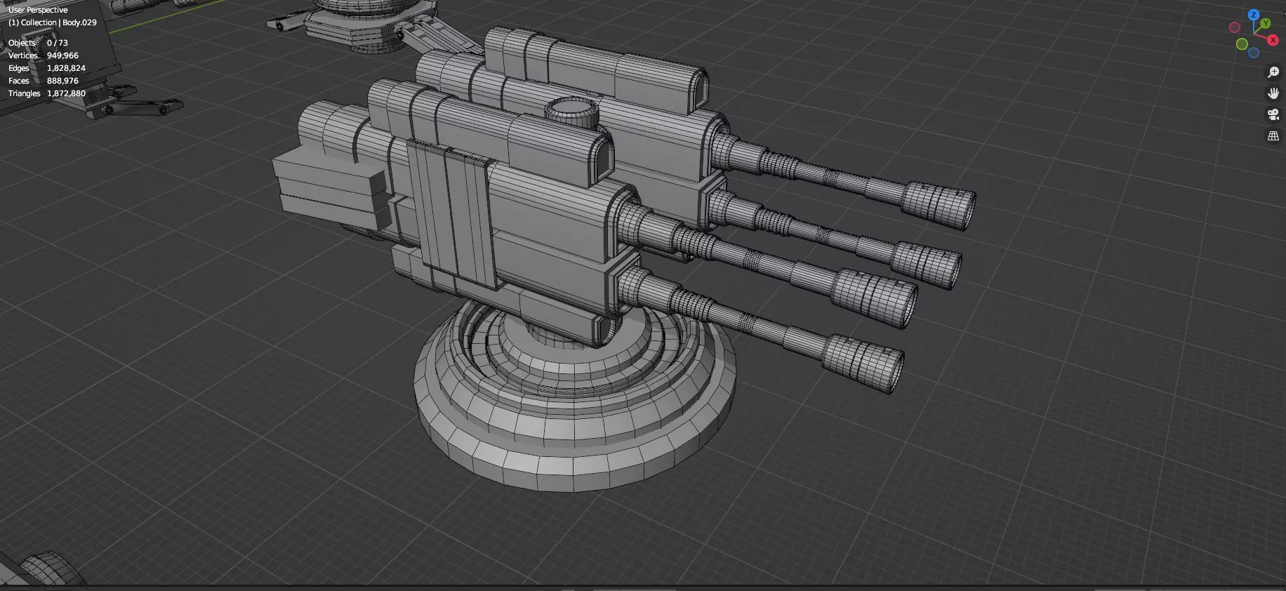 Turret and AA Gun Defense Pack - 7 - 40 Props - Untextured 3D model_53