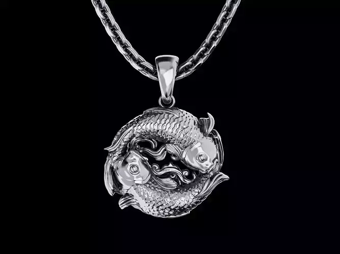 yin yang fish pendant