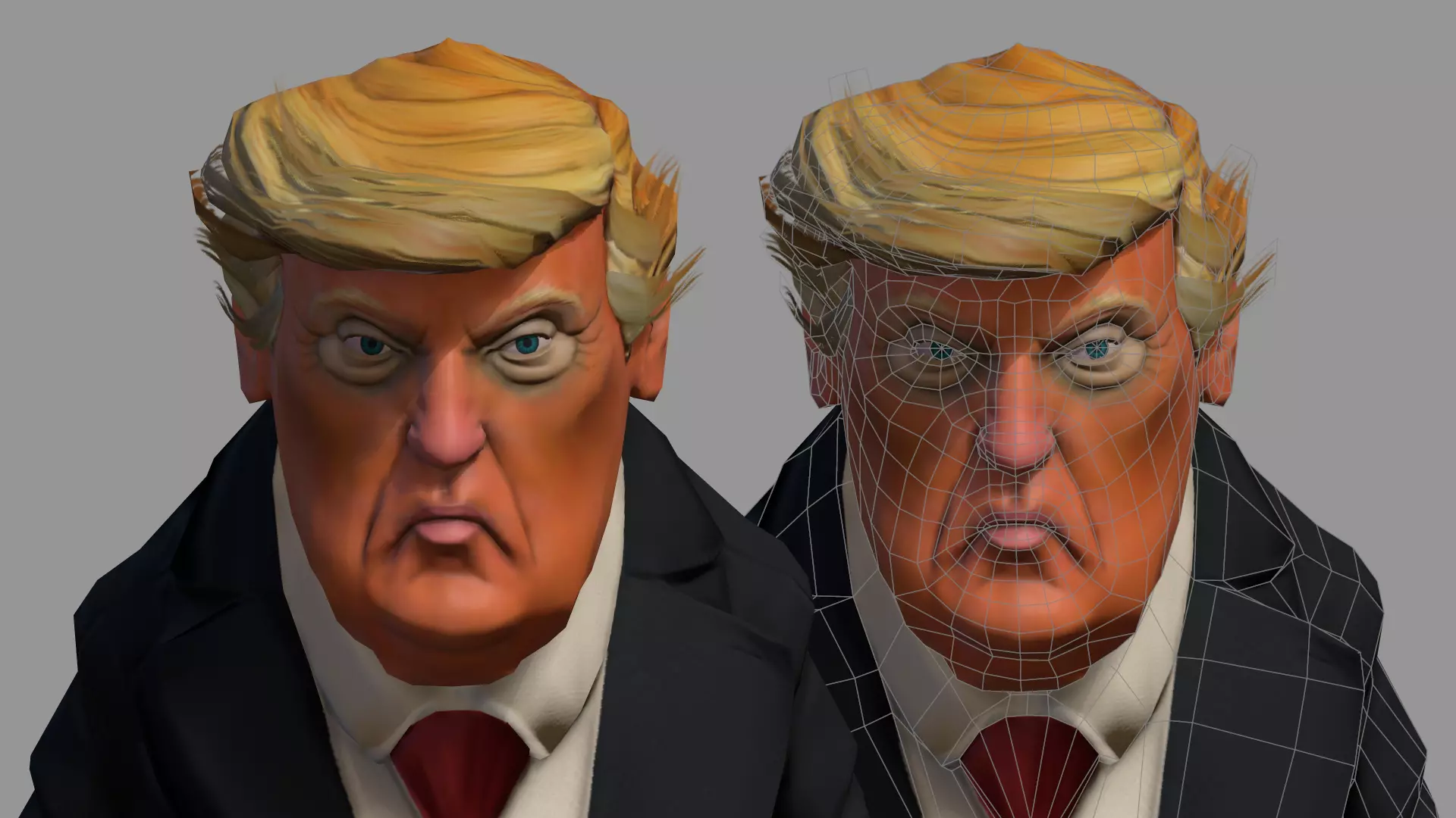 Donald Trump Low-poly 3D model_4