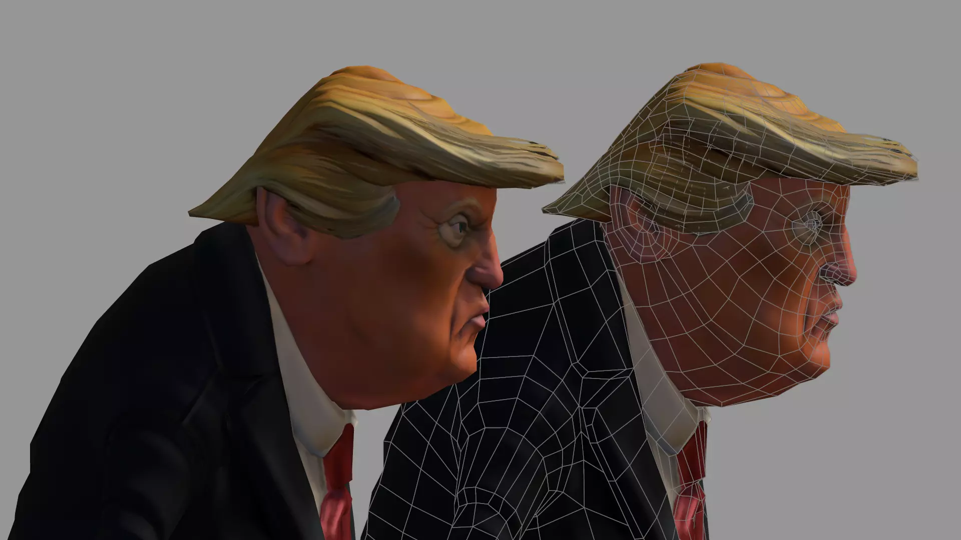 Donald Trump Low-poly 3D model_3