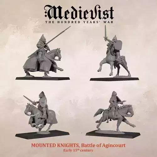 Mounted knights Battle of agincourt - early 15th century