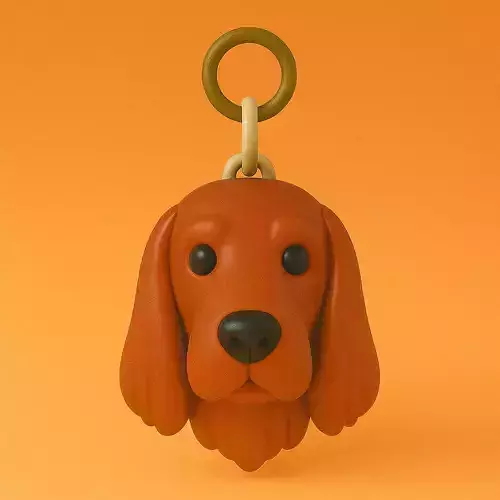 Setter Irlandes Llavero 3D Plastico STL