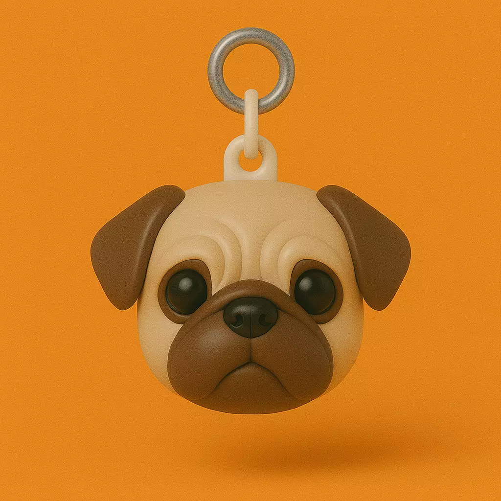 Pug Llavero 3D Plastico STL 3D print model