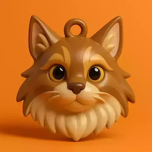 Maine Coon Llavero 3D Plastico STL