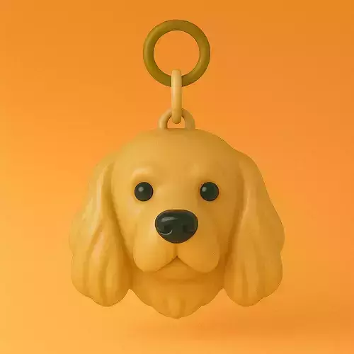 Cocker Dorado Llavero 3D Plastico STL
