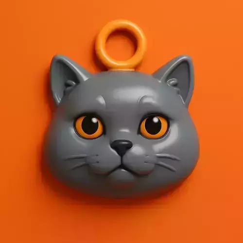 Britanico de Pelo Corto Llavero 3D Plastico STL 3D print model