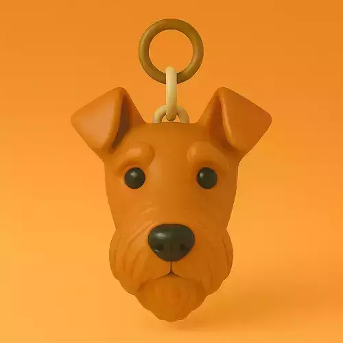 Airedale Terrier Llavero 3D Plastico  STL
