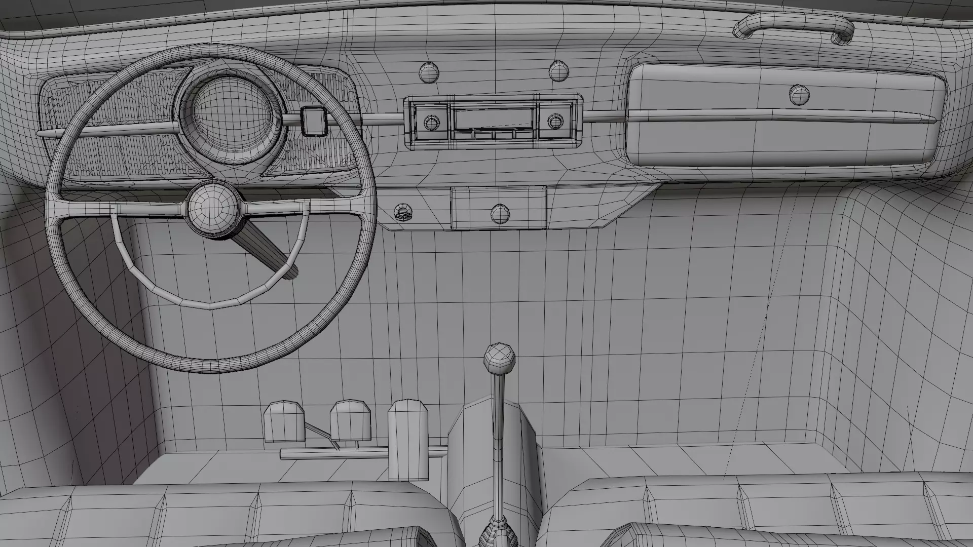 Volkswagen Beetle 1965 High Poly Classic Car 3D Model Low-poly 3D model_21