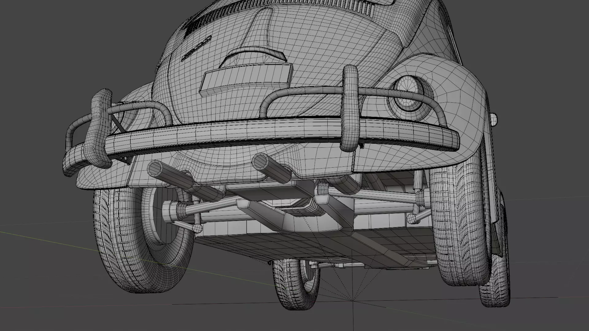 Volkswagen Beetle 1965 High Poly Classic Car 3D Model Low-poly 3D model_24