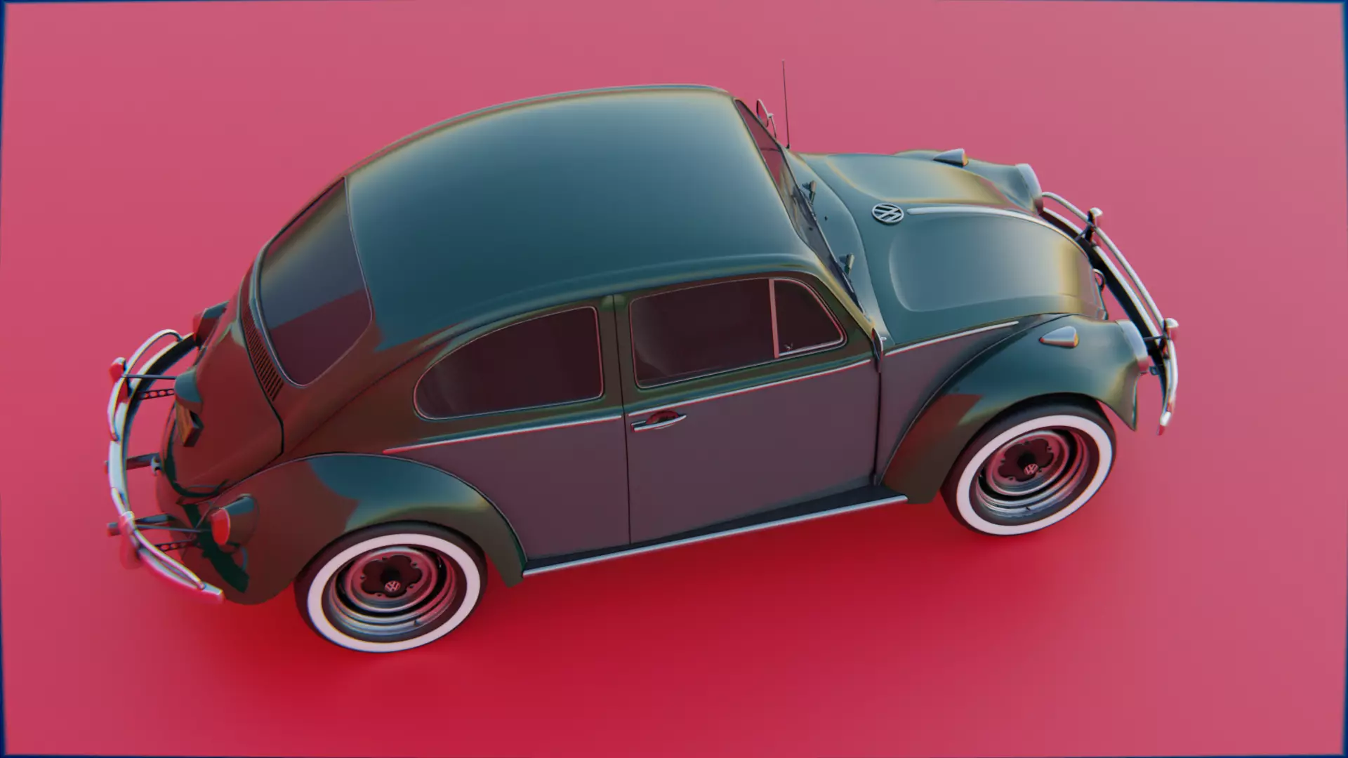 Volkswagen Beetle 1965 High Poly Classic Car 3D Model Low-poly 3D model_2