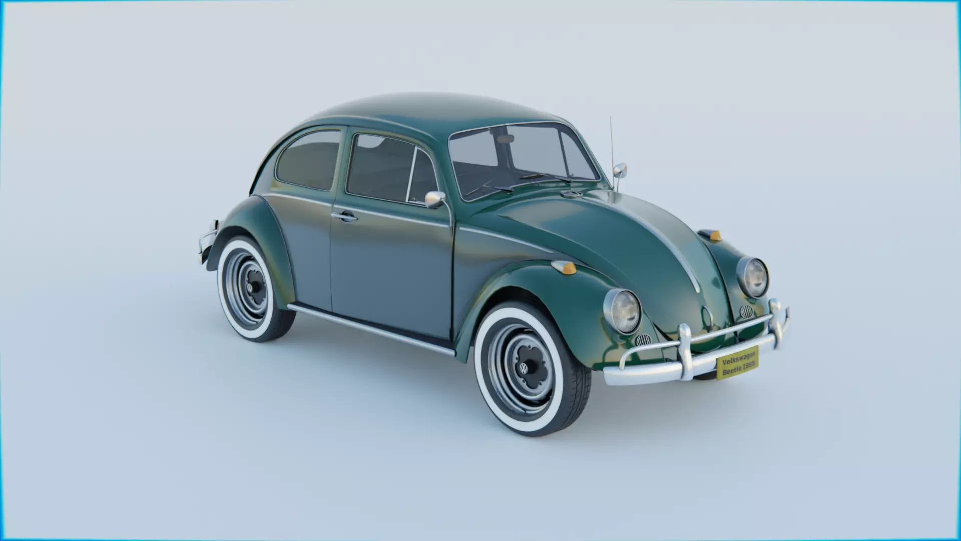 Volkswagen Beetle 1965 High Poly Classic Car 3D Model Low-poly 3D model_11