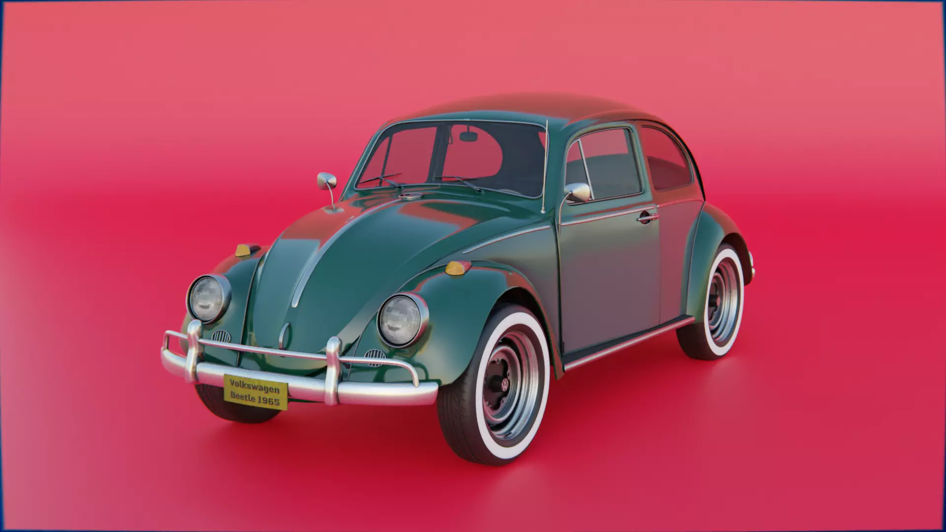 Volkswagen Beetle 1965 High Poly Classic Car 3D Model Low-poly 3D model_0