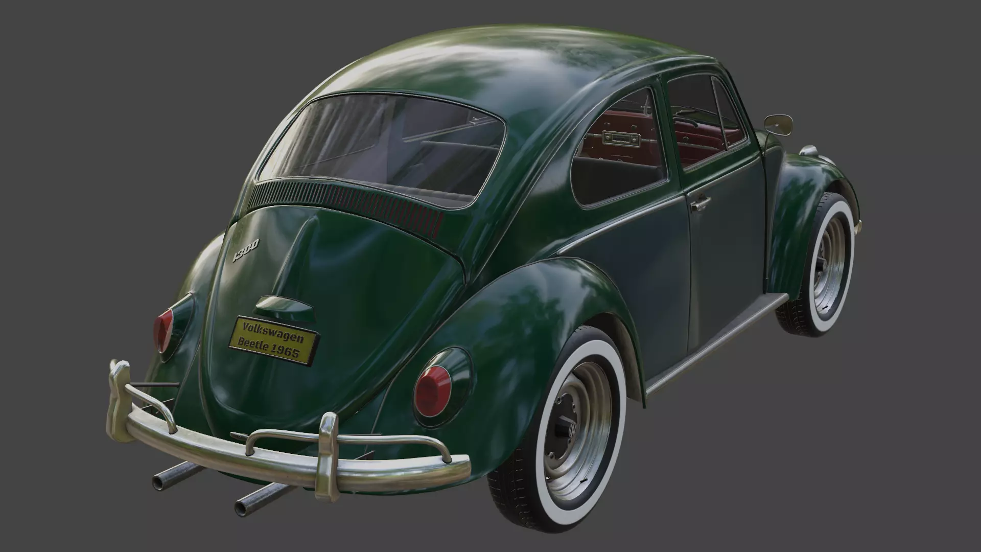 Volkswagen Beetle 1965 High Poly Classic Car 3D Model Low-poly 3D model_14