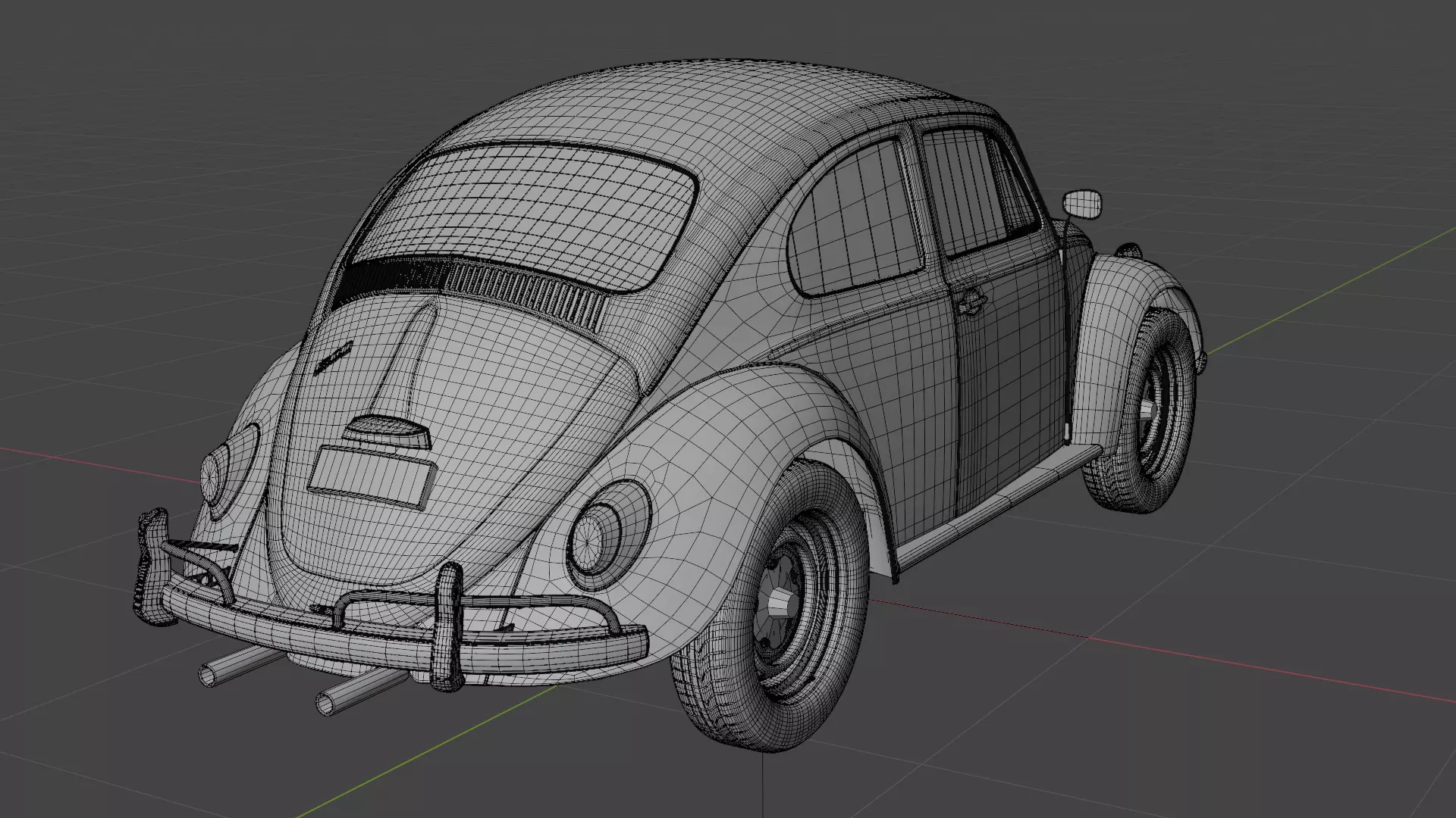 Volkswagen Beetle 1965 High Poly Classic Car 3D Model Low-poly 3D model_18