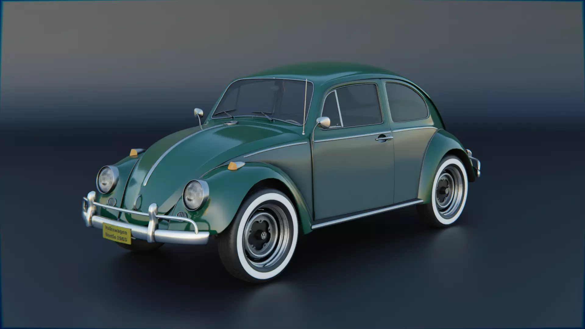 Volkswagen Beetle 1965 High Poly Classic Car 3D Model Low-poly 3D model_12