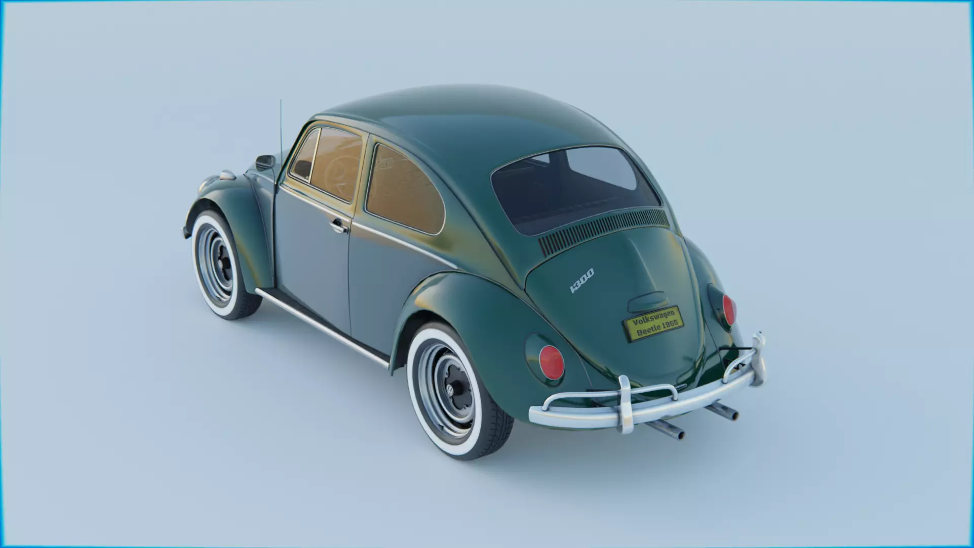 Volkswagen Beetle 1965 High Poly Classic Car 3D Model Low-poly 3D model_10