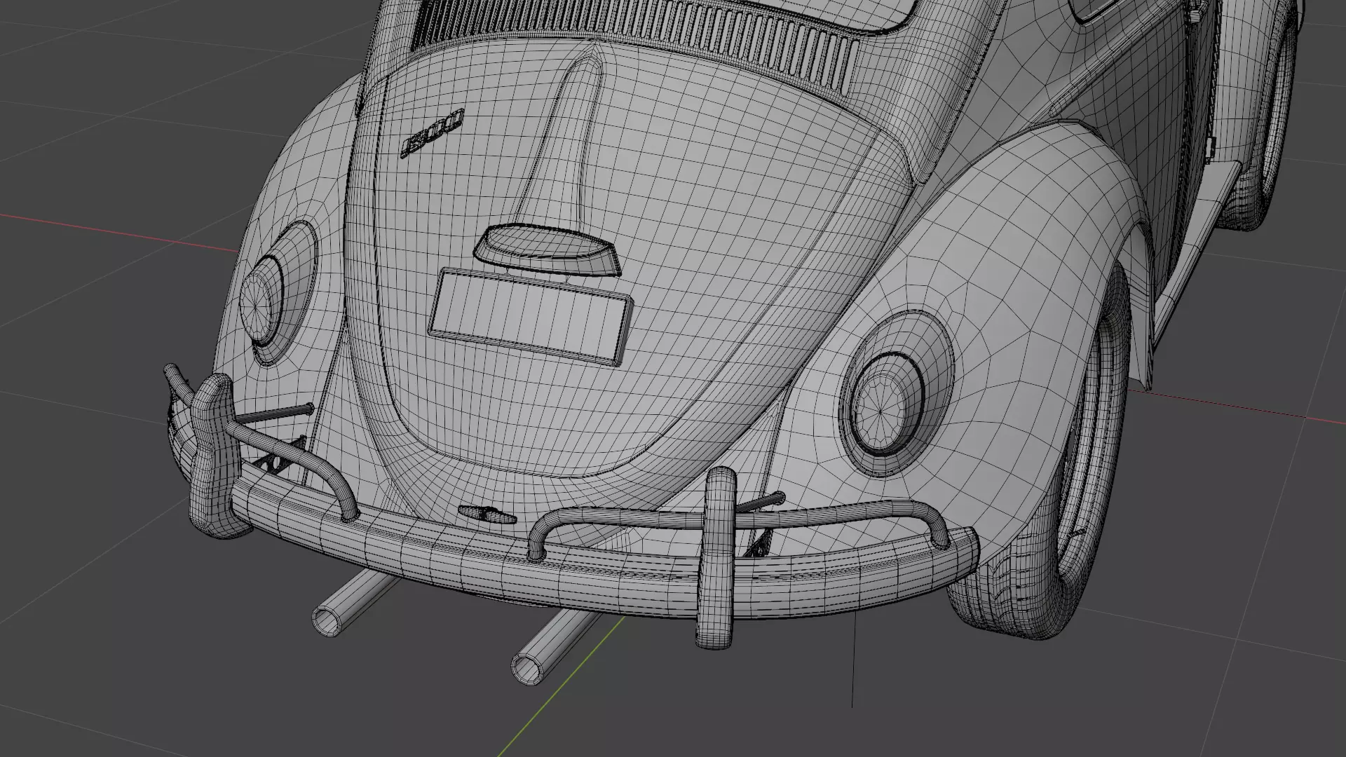 Volkswagen Beetle 1965 High Poly Classic Car 3D Model Low-poly 3D model_25