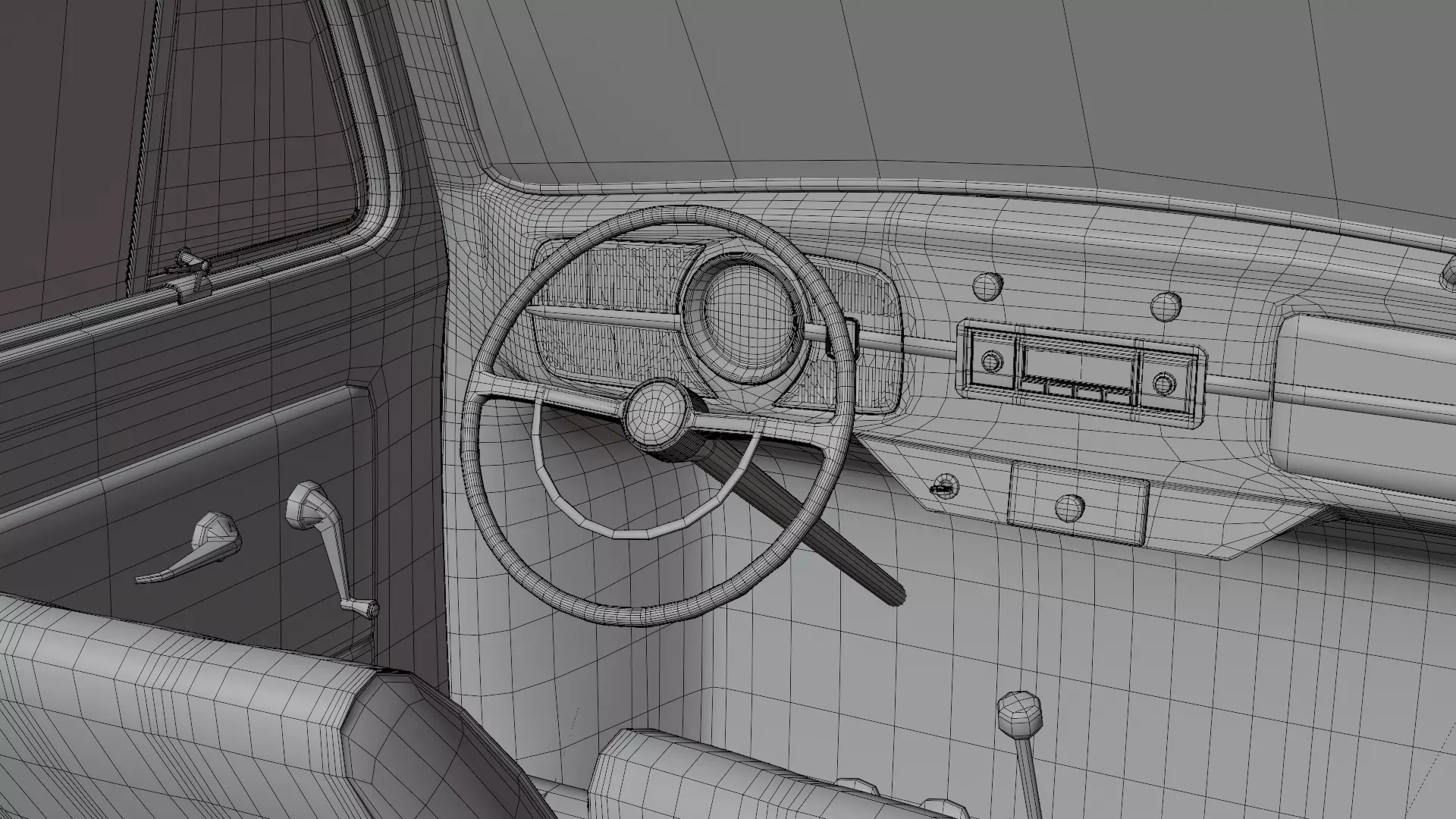 Volkswagen Beetle 1965 High Poly Classic Car 3D Model Low-poly 3D model_20