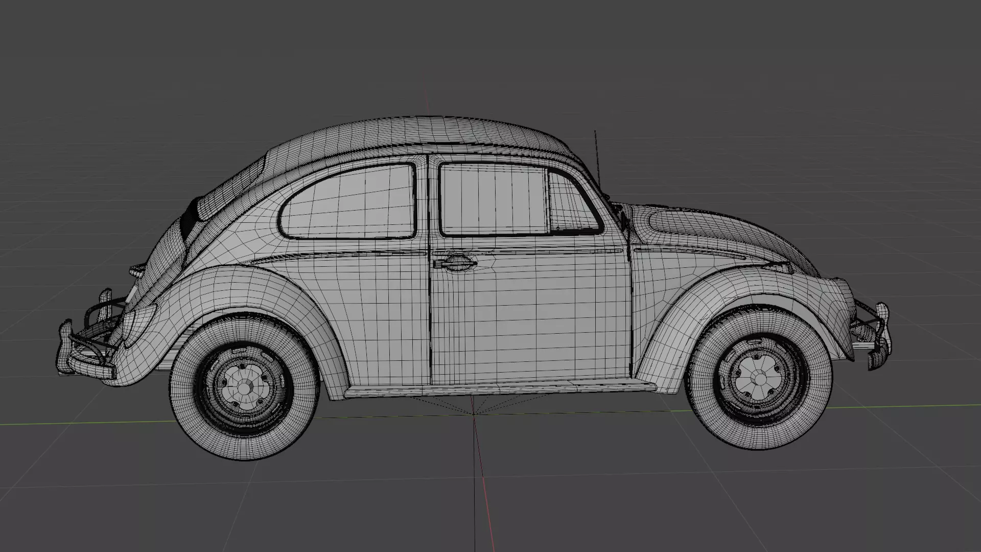 Volkswagen Beetle 1965 High Poly Classic Car 3D Model Low-poly 3D model_19