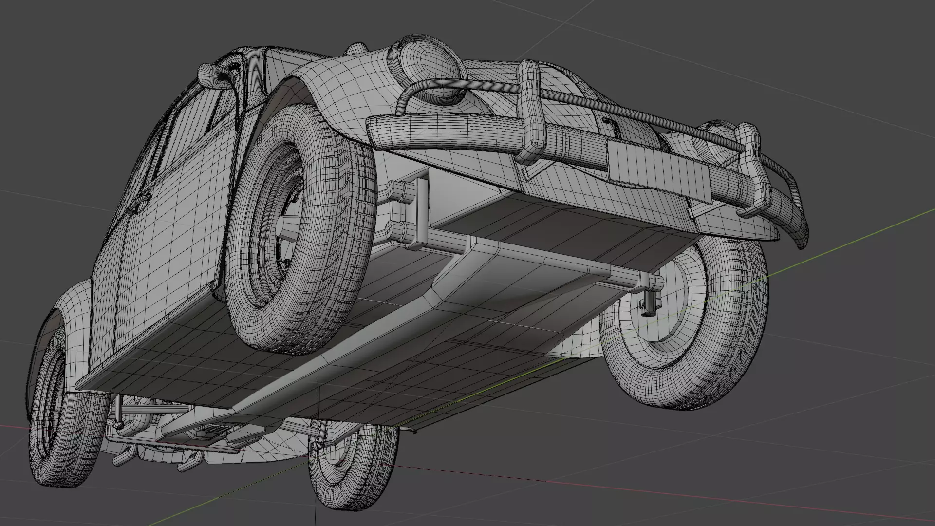 Volkswagen Beetle 1965 High Poly Classic Car 3D Model Low-poly 3D model_23