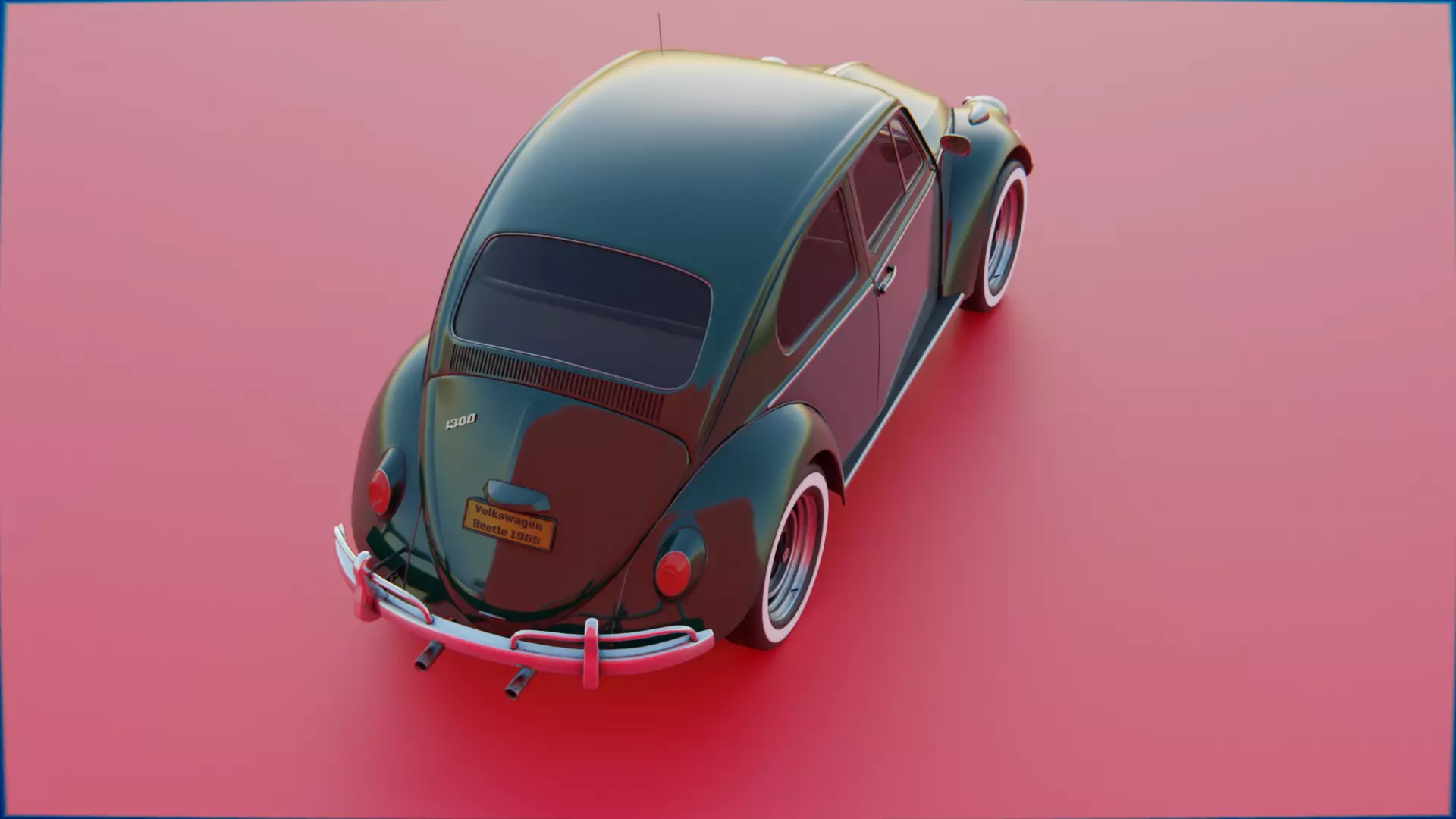 Volkswagen Beetle 1965 High Poly Classic Car 3D Model Low-poly 3D model_1