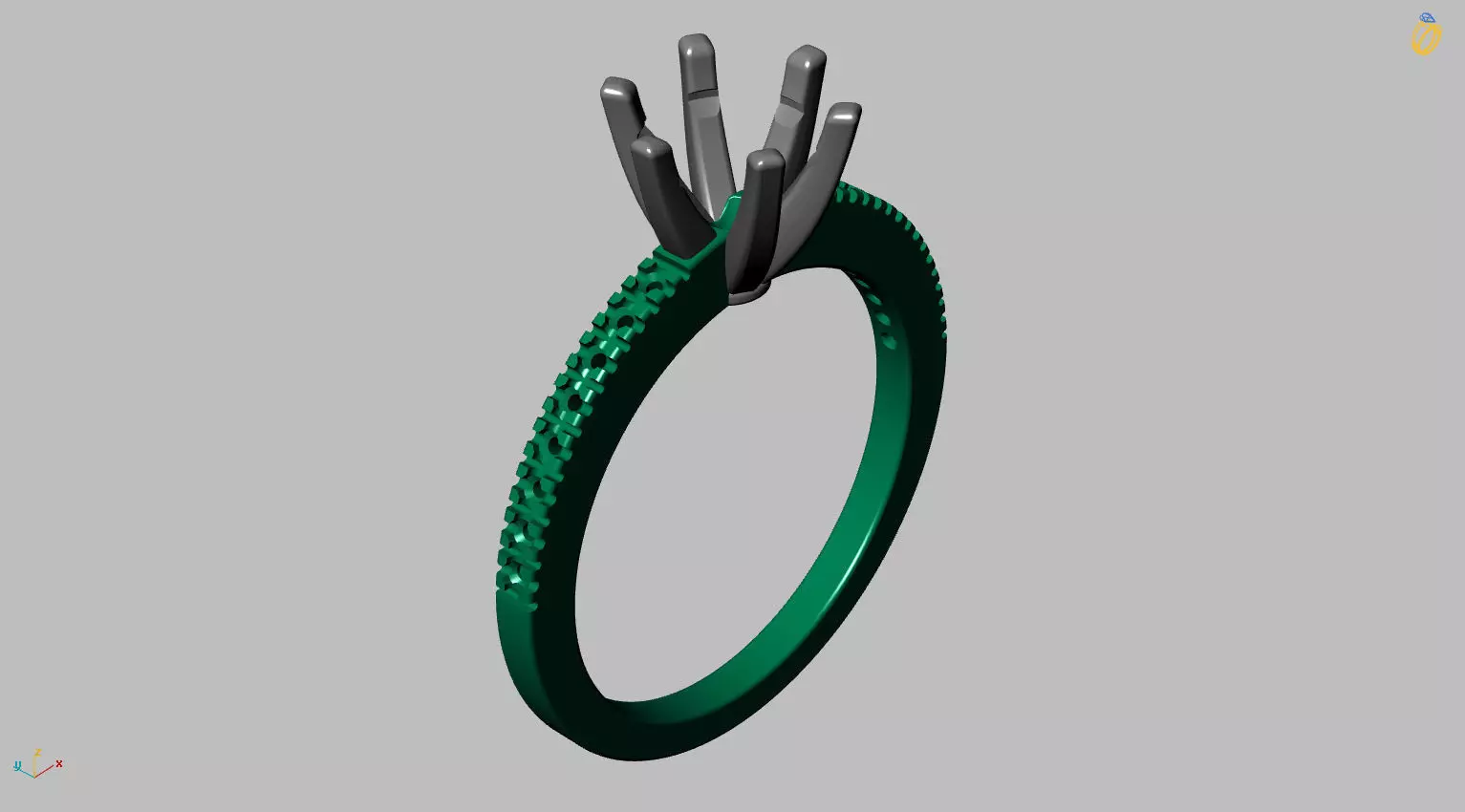 Solitaire Ring Gemstone 5 80mm 3D print model_26