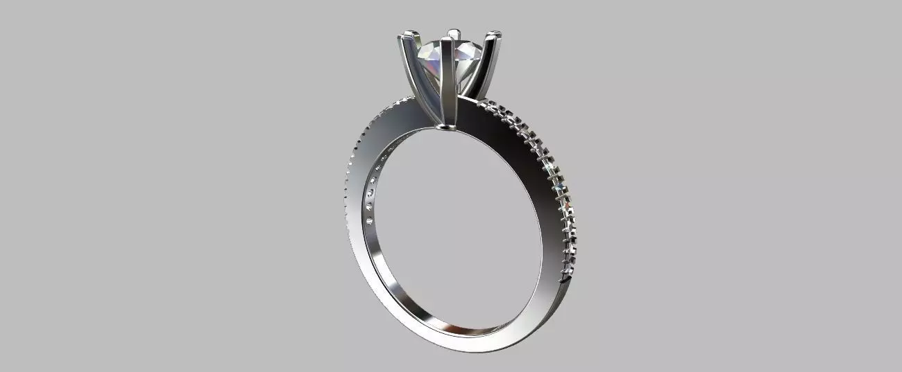 Solitaire Ring Gemstone 5 80mm 3D print model_4