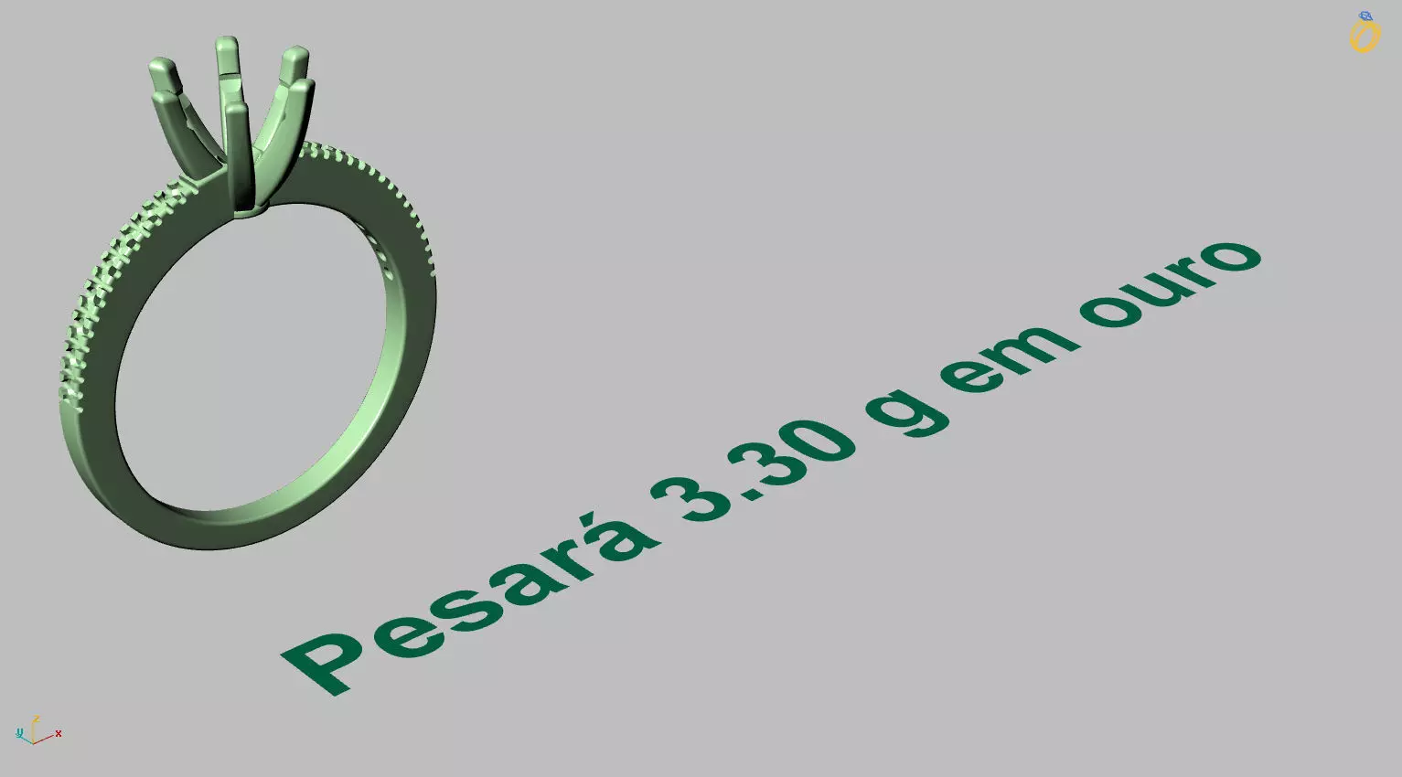 Solitaire Ring Gemstone 5 80mm 3D print model_27