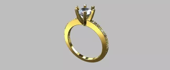 Solitaire Ring Gemstone 5 80mm 3D print model_9