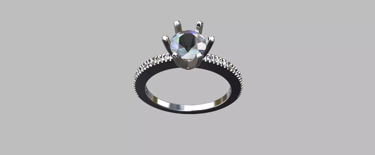 Solitaire Ring Gemstone 5 80mm 3D print model_3