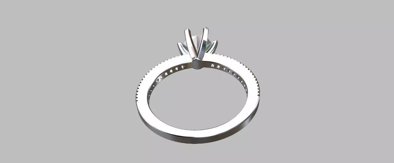 Solitaire Ring Gemstone 5 80mm 3D print model_2
