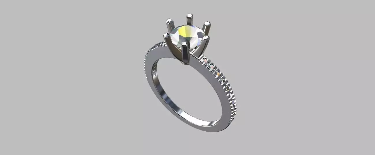 Solitaire Ring Gemstone 5 80mm 3D print model_5