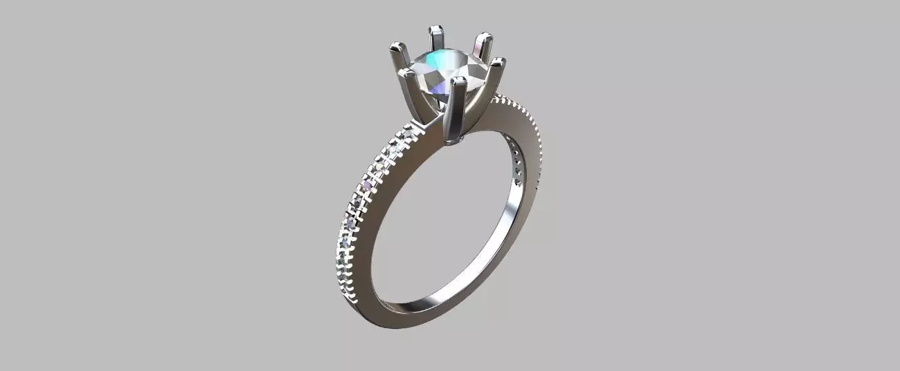 Solitaire Ring Gemstone 5 80mm 3D print model_0