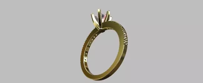 Solitaire Ring Gemstone 5 80mm 3D print model_10