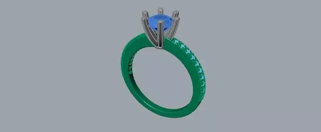Solitaire Ring Gemstone 5 80mm 3D print model_16