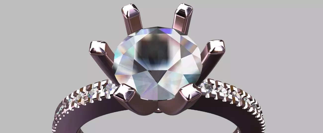 Solitaire Ring Gemstone 5 80mm 3D print model_15