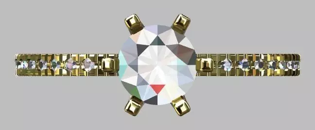 Solitaire Ring Gemstone 5 80mm 3D print model_6