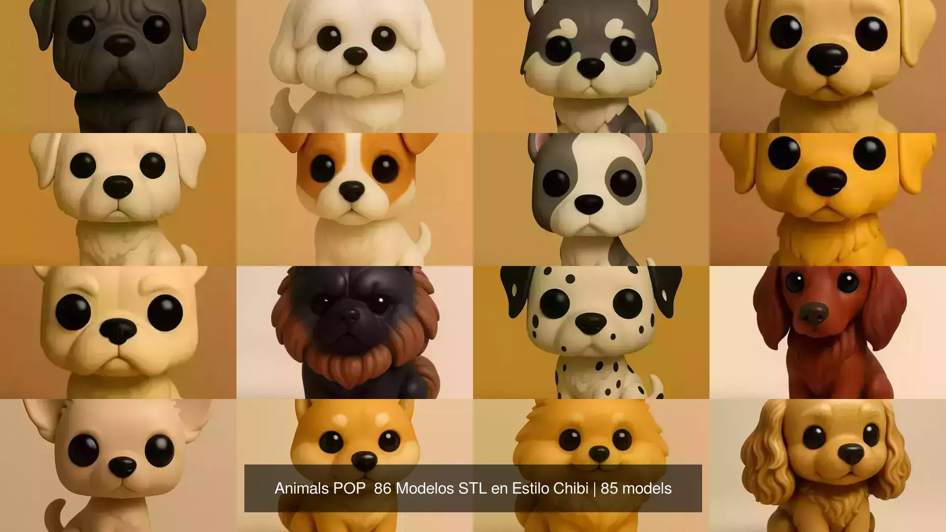 Animals POP 85 Modelos STL en Estilo Chibi 3D Model Collection_4