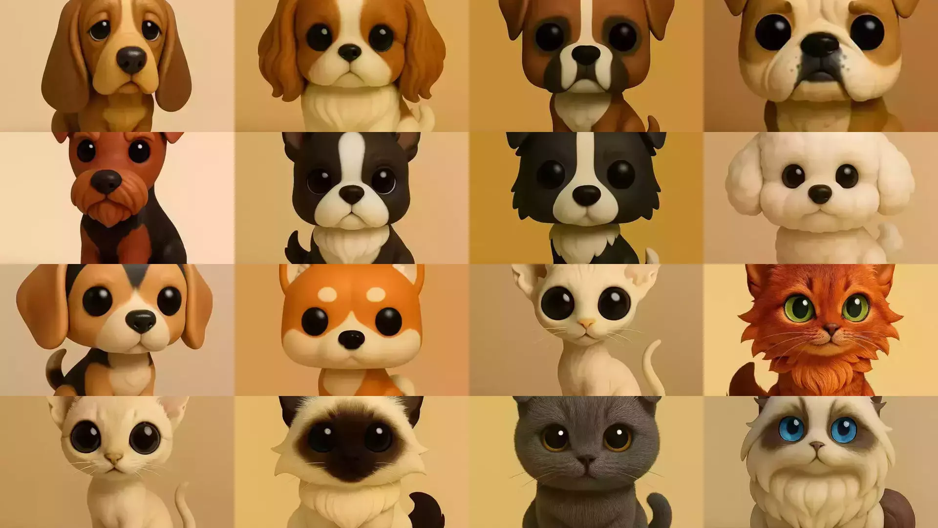 Animals POP 85 Modelos STL en Estilo Chibi 3D Model Collection_5