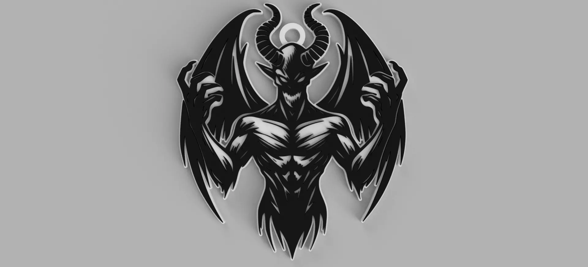 DEMON with wings Devil keychain 3D print model