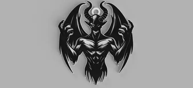 DEMON with wings Devil keychain