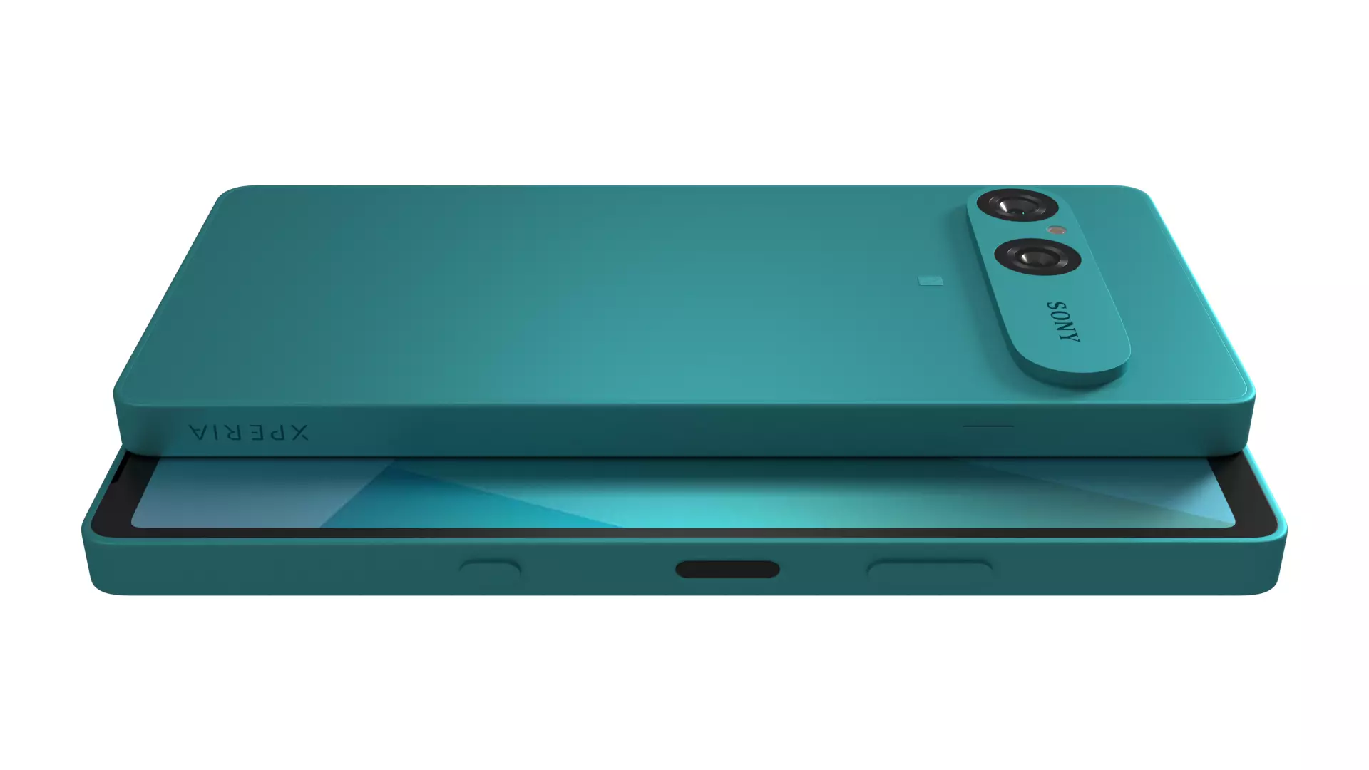 Sony Xperia 10 VII Turquoise Low-poly 3D model_3